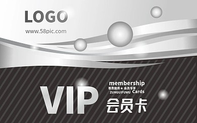 矢量大气银色质感VIP会员卡贵宾卡设计