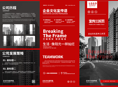 深色系大气高端企业宣传三折页