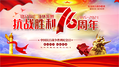 抗日战争胜利76周年宣传展板