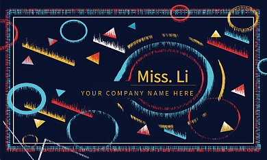 多彩明信片风格名片