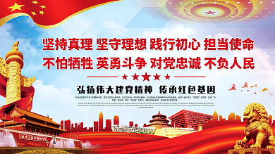 弘扬伟大建党精神传承红色基因党建展板海报