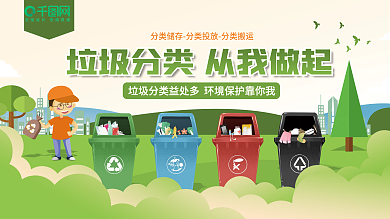 垃圾分类保护环境创文明城市公益宣传展板