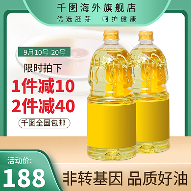 绿色小清新粮油食品直通车促销主图模板