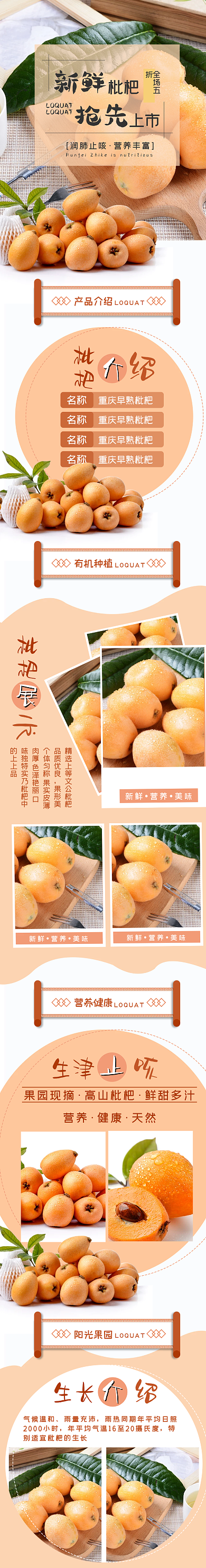 电商淘宝简约枇杷水果详情页