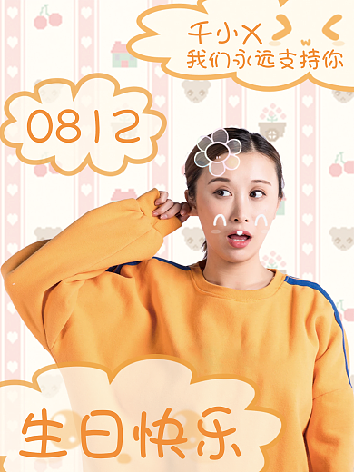 卡通明星生日海报