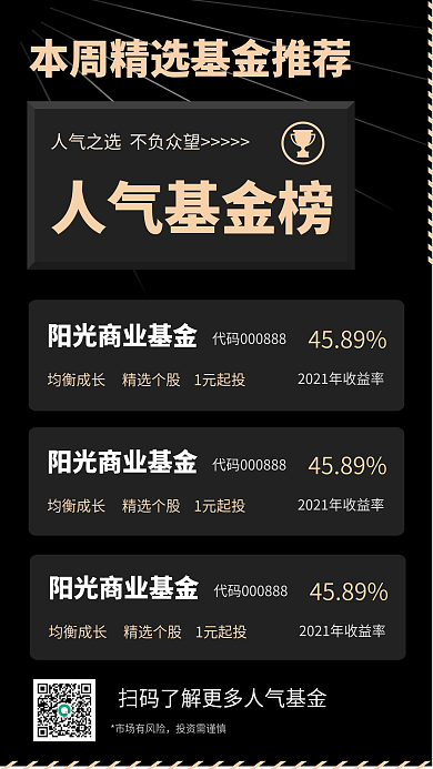 精选基金推荐商务风人气排行榜