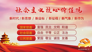 社会主义核心价值观红色展板