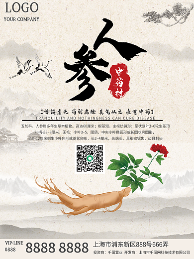 人参材系列套图海报