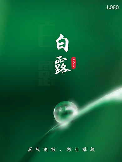 简约白露节气摄影图海报