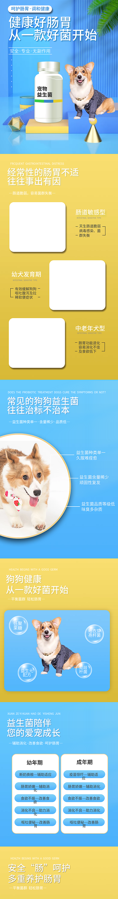 简约小清新宠物医疗保健益生菌详情