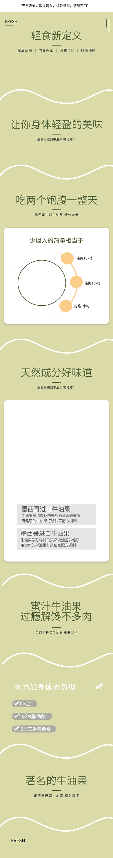 淘宝电商食品茶饮牛油果面包水果详情页模板
