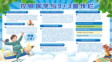 原创小清新控辍保学宣传内容型展板