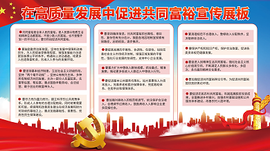 在高质量发展中促进共同富裕宣传展板