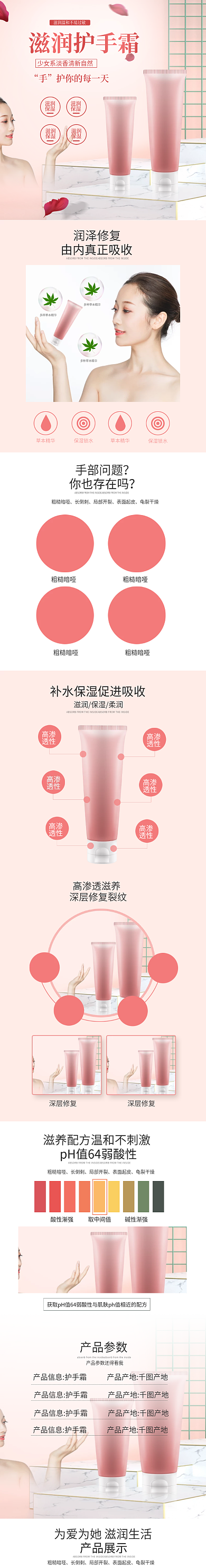 电商滋润护手霜详情页