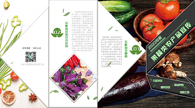 扁平风撞色农产品说明四折页