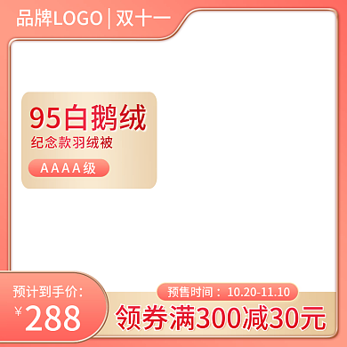 双十一电商日用家居羽绒被主图