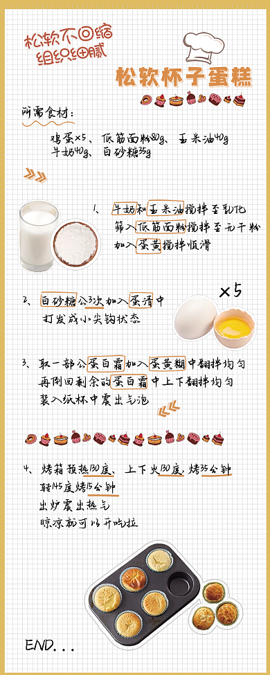 新手美食菜谱手账海报