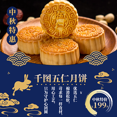 中秋节中秋月饼 五仁月饼主图