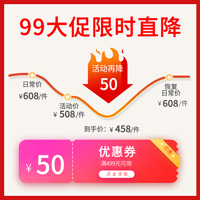 99大促白底降价主图