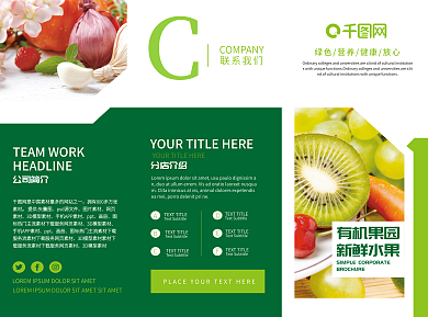有机水果三折页、果蔬折页、农产品折页