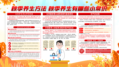 秋季养生小知识宣传栏展板