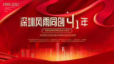 简约深圳经济特区成立纪念日展板