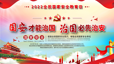 党建风全民国家安全教育日内容宣传展板