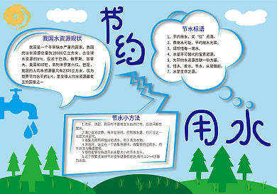 节约用水 手抄报 公益