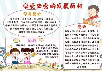 学党史党史党的发展历程手抄报