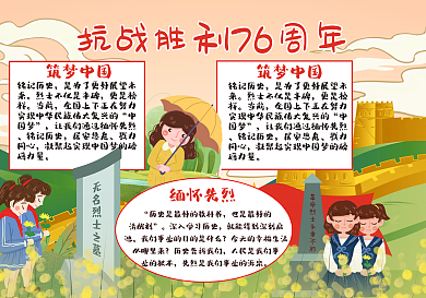 抗战胜利76周年手抄报