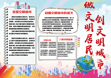 创建文明城市小报手抄报