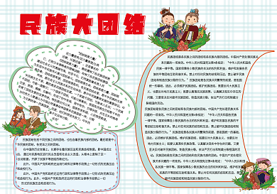民族团结电子手抄报模板
