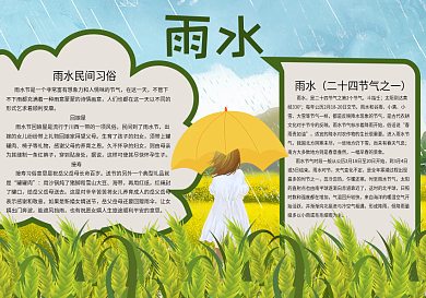 雨水二十四节气手抄报