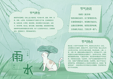雨水二十四节气祝福手抄报