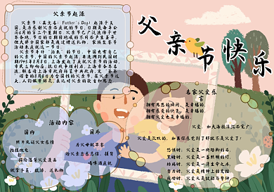 父亲节简约手抄报