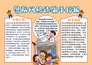 警防网络诈骗小报手抄报