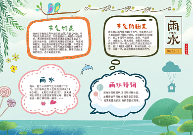 雨水节气祝福手抄报