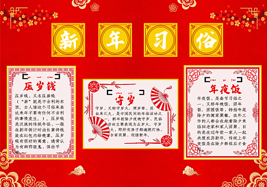春节习俗手抄报