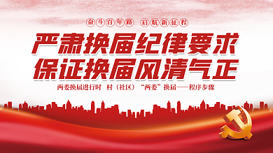 社区乡村两委换届选举纪律要求宣传展板