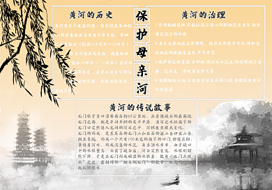 保护母亲河宣传手抄报