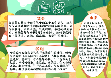 白露海报手抄报小报
