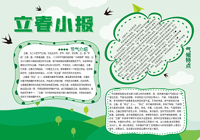 创意合成小清新立春手抄报