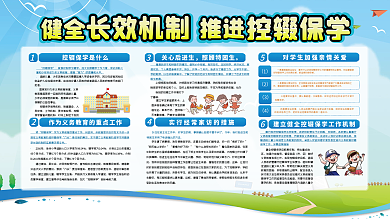 清新简约控辍保学宣传栏内容型公益展板