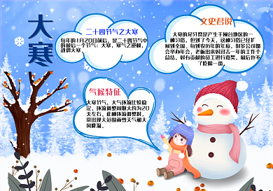 二十四节气之大寒手抄报