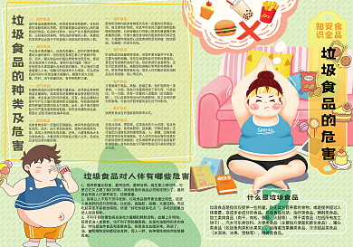 食品安全小知识垃圾食品手抄报