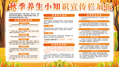 秋季养生小知识宣传栏展板