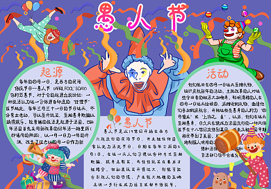 愚人节节日海报手抄报