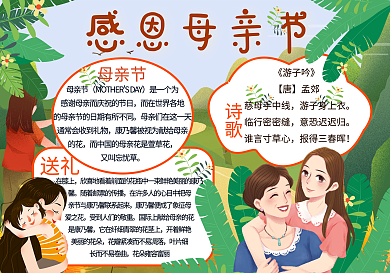 创意合成母亲节节日手抄报