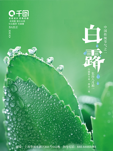 中国传统节气之一白露海报
