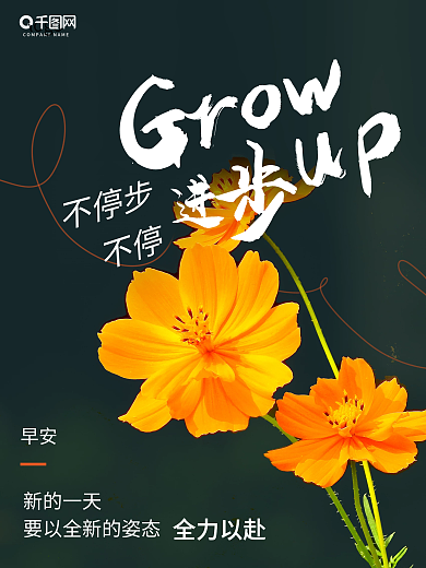 小清新花卉摄影风早安海报正能量心语日签